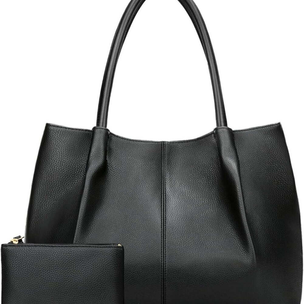 Vegan Leather Tote Bag Women Large Capacity Stylish Travel Purse